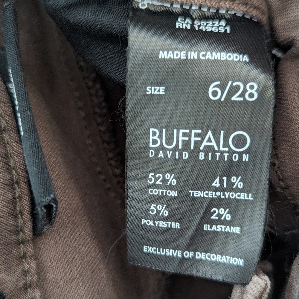 Buffalo David Britton Hanna high rise brown jeans sz 6/28 - Picture 3 of 7